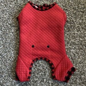 Hotel Doggy Pajamas S Red Black Quilted Puppy Dog Spring Winter Warm Cozy NWT